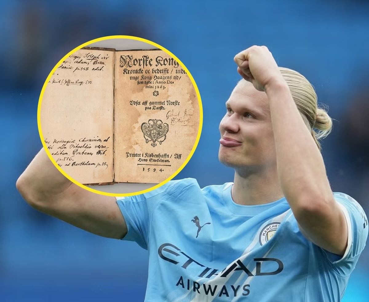 Erling Haaland mua sách cổ rồi tặng lại cho thư viện quê nhà.