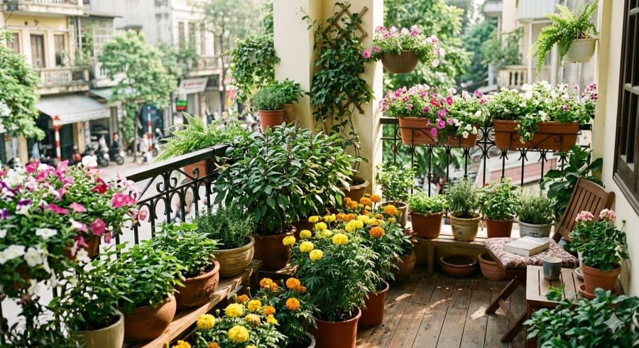 Chỉ cần vài chậu cây quen thuộc, ban công cũng có thể trở thành “lá chắn” chống muỗi tự nhiên.