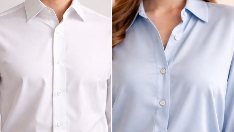 Sự khác biệt vị trí đơm cúc trên áo nam và nữ