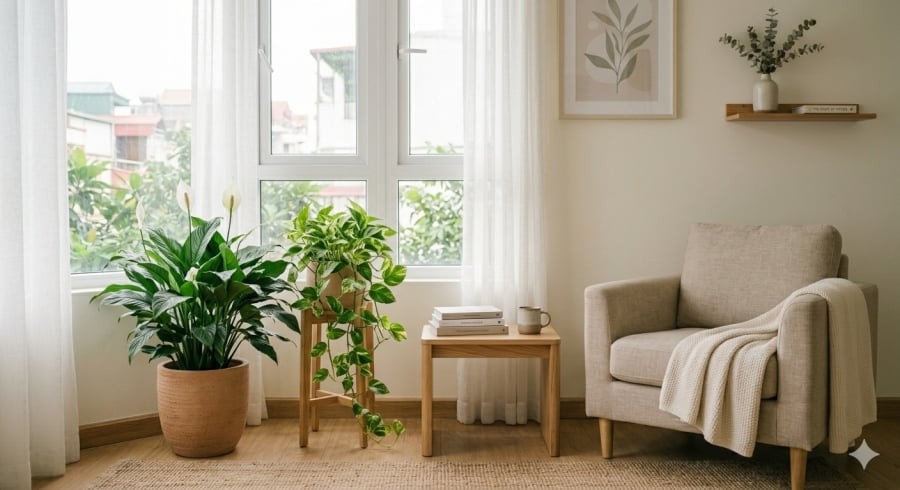 Một góc xanh nhỏ có thể mang lại cảm giác thư giãn và cân bằng tinh thần mỗi ngày.