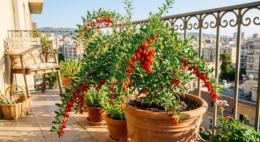 Đặt kỷ tử ở nơi nhiều ánh sáng giúp cây phát triển tốt và tăng giá trị phong thủy.
