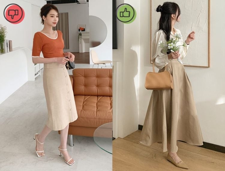 Thậm chí, nếu thiết kế không khéo, phần khuy còn khiến váy bị mất phom, làm tổng thể kém gọn gàng.