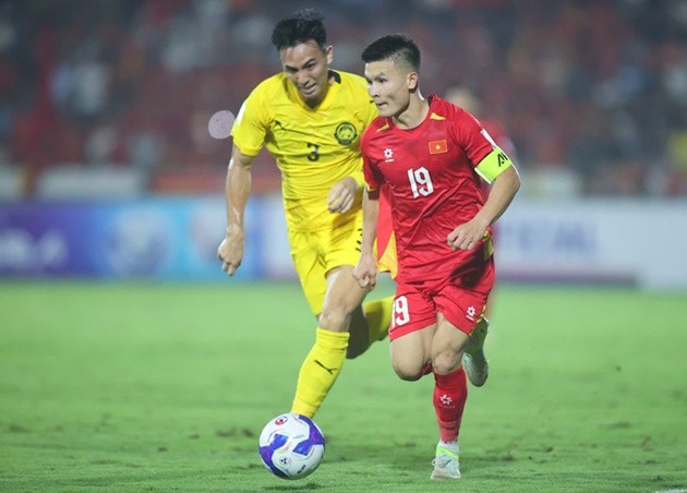 ĐT Malaysia hứng chịu thất bại trước Việt Nam tại sân Thiên Trường. Ảnh: VFF