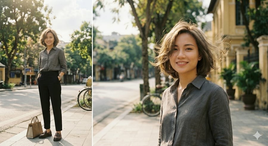 Tóc layer ngang vai giúp mái tóc trông dày và thoáng hơn, phù hợp với những ai muốn giữ độ dài vừa phải.