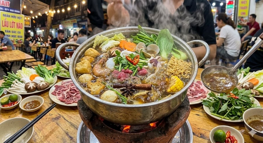 Nước lẩu để lâu chứa nhiều chất hòa tan, nên hạn chế uống nhiều vào cuối bữa.