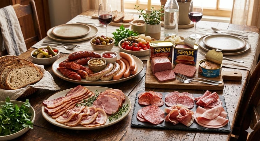 Thịt chế biến sẵn là nhóm thực phẩm được cảnh báo có thể làm tăng nguy cơ ung thư đại trực tràng nếu tiêu thụ thường xuyên.