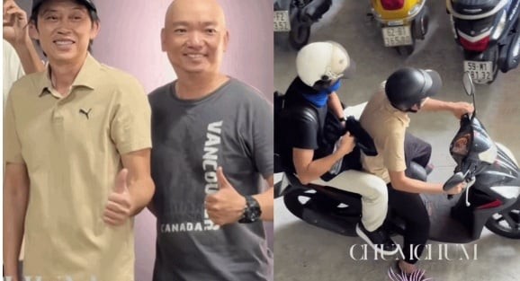 Nghệ sĩ mặc trang phục giản dị, đội mũ lưỡi trai.