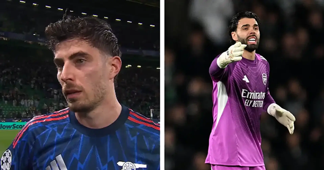 Havertz tán dương Raya.