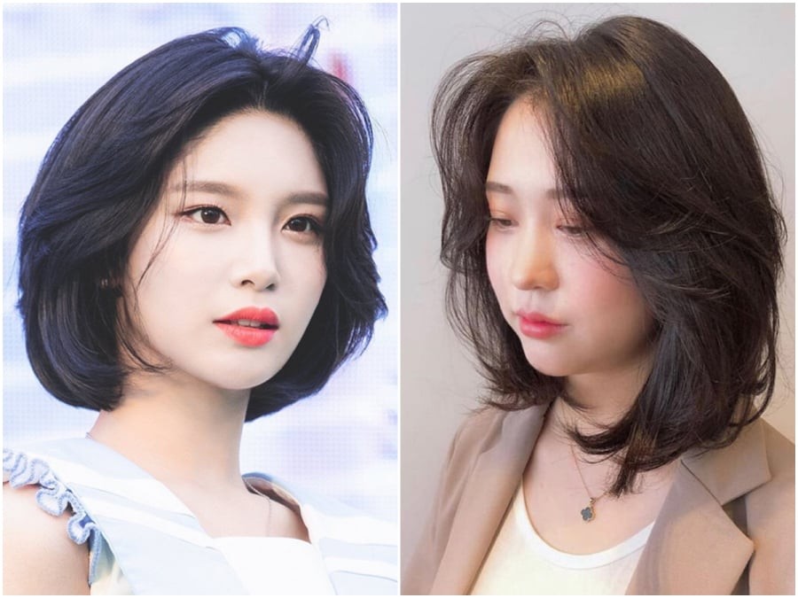  Phần đuôi tóc được uốn ôm nhẹ vào khuôn mặt giúp tạo cảm giác gọn gàng và cân đối hơn.