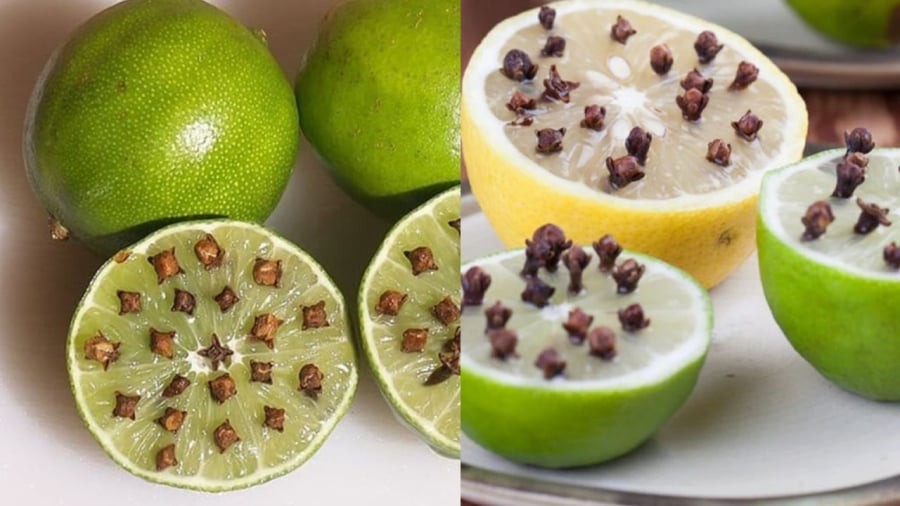 Bạn có thể cắm nụ đinh hương khô vào chanh rồi để trong nhà để xua đuổi muỗi.