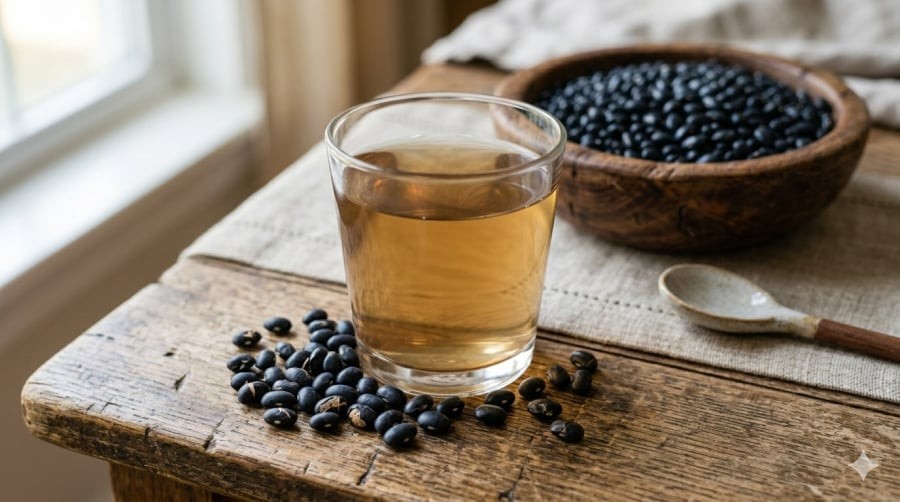 Nước đậu đen rang dễ làm, có thể dùng xen kẽ trong tuần để bổ sung dinh dưỡng