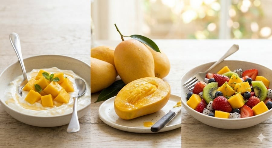 Kết hợp xoài với thực phẩm khác giúp cân bằng dinh dưỡng và dễ ăn hơn