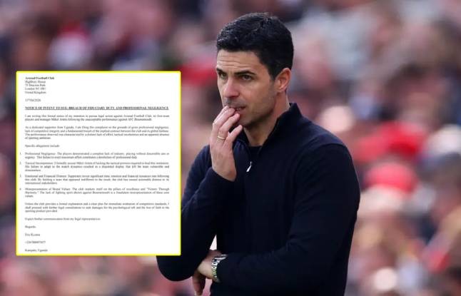 Cổ động viên Arsenal gửi thông báo kiện CLB và Mikel Arteta vì gây 