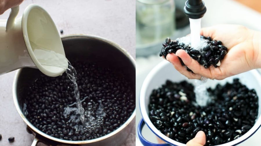 Trước khi nấu, bạn nên ngâm đậu đen trong nước. Việc này không chỉ giúp hạt đậu nở, nhạnh chín mà còn giúp cơ thể dễ tiêu hóa, không làm ảnh hưởng đến quá trình hấp thu dinh dưỡng.