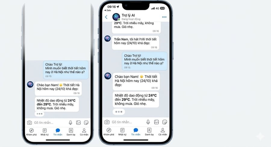 Zalo tích hợp AI giúp người dùng xử lý công việc ngay trong khung chat