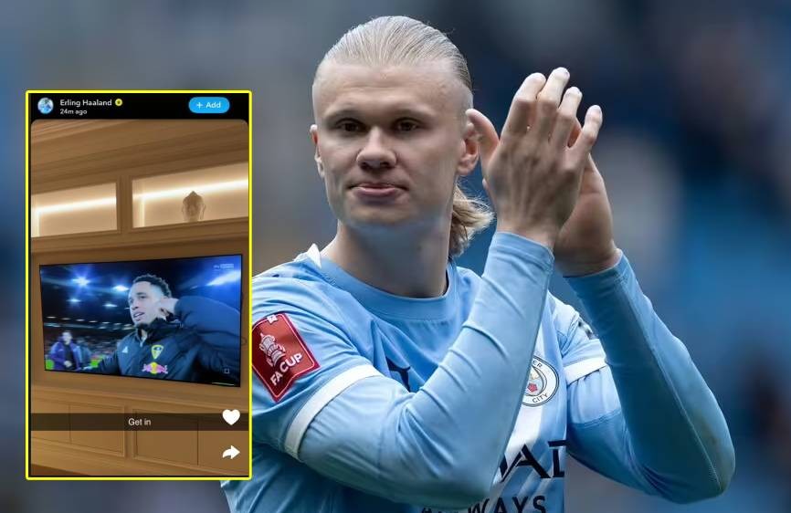 Haaland gây chú ý với động thái ăn mừng chiến thắng của Leeds trước Man United.