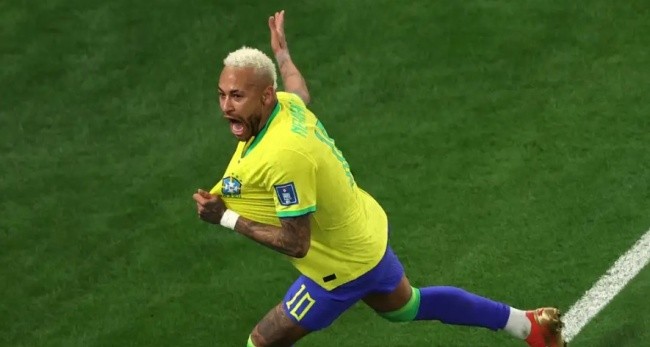 Neymar trong màu áo Brazil.
