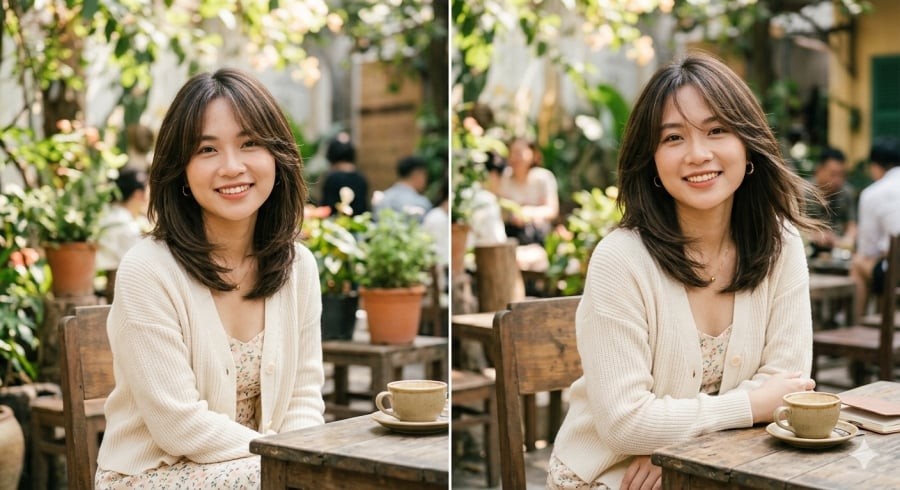 Tóc layer ngang vai giúp gương mặt trông cân đối và nữ tính, phù hợp với nhiều dáng mặt khác nhau.