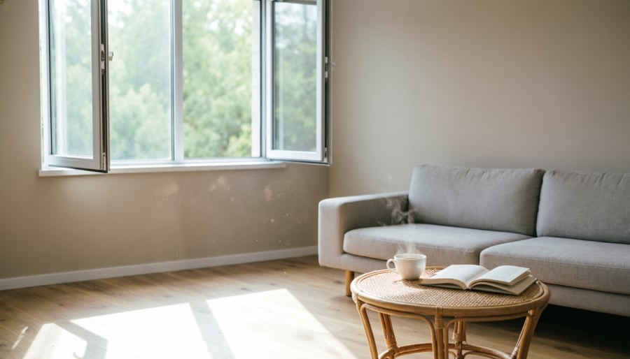 Không gian thông thoáng giúp giảm tích tụ các yếu tố ảnh hưởng đến hô hấp.