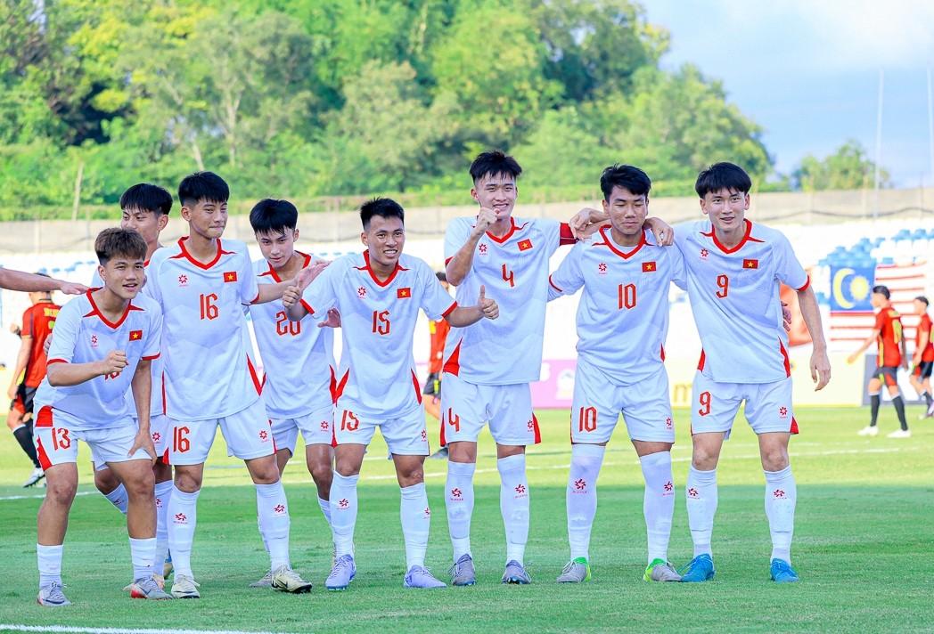 U17 Việt Nam toàn thắng sau 2 trận vòng bảng tại giải vô địch U17 Đông Nam Á. Ảnh: VFF.
