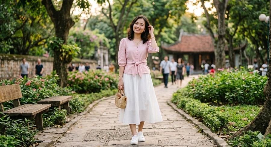 Tông pastel giúp diện mạo trẻ trung mà vẫn giữ được sự tinh tế.