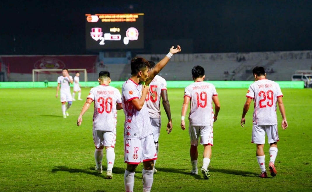 Hải Phòng đang được đánh giá cao hơn so với Hà Tĩnh. Ảnh: CLB Hải Phòng.