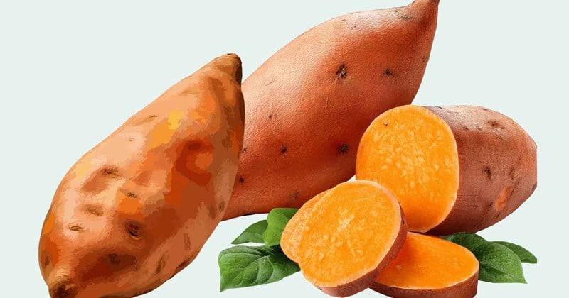 Khoai lang, đặc biệt là loại ruột cam, chứa hàm lượng beta-carotene cao – một chất chống oxy hóa có khả năng trung hòa các gốc tự do gây hại cho da