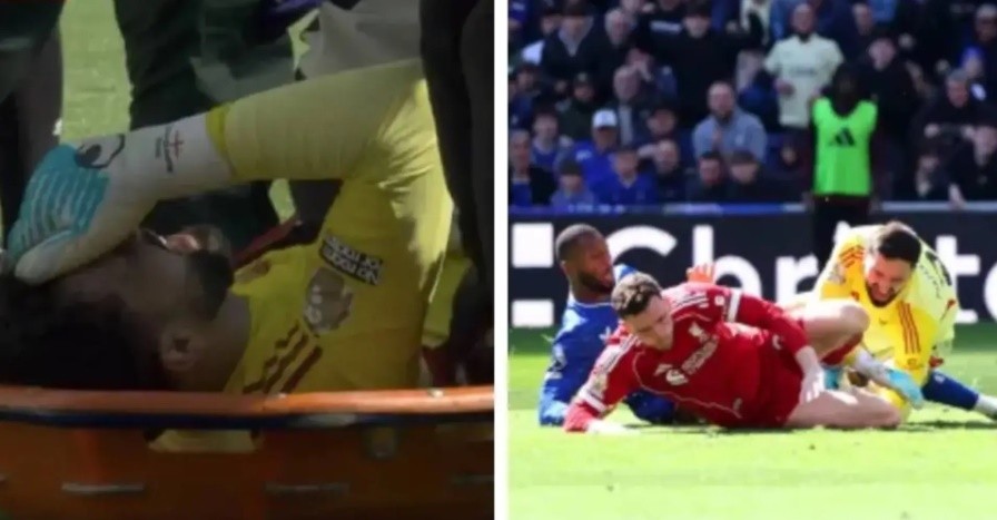 Giorgi Mamardashvili dính chấn thương sau pha va chạm mạnh.