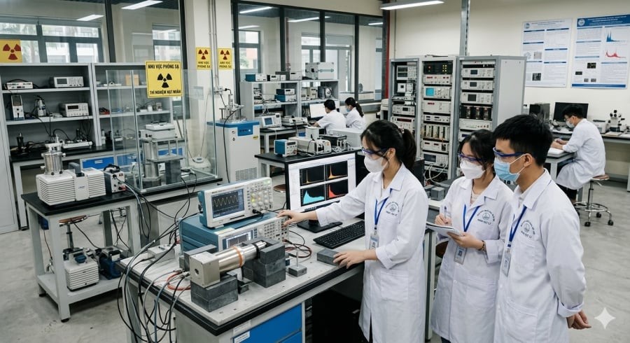 Sinh viên Kỹ thuật hạt nhân được đào tạo gắn liền với thực hành và nghiên cứu chuyên sâu.