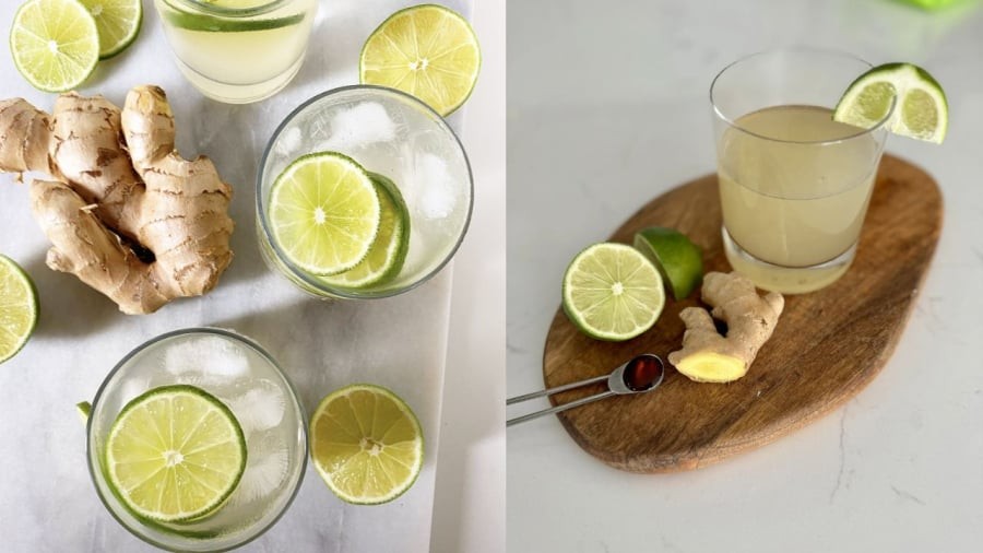 Bạn có thể dùng gừng và vỏ chanh tươi hoặc khô để pha nước uống.