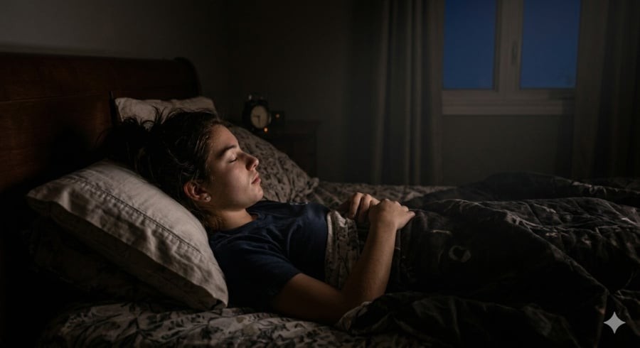 Giữ môi trường tối và tâm lý thoải mái giúp bạn dễ ngủ lại hơn