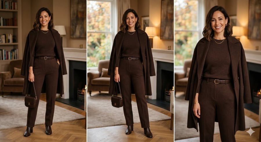 Gam nâu trầm – biểu tượng của phong cách tinh giản, kín đáo nhưng cuốn hút.