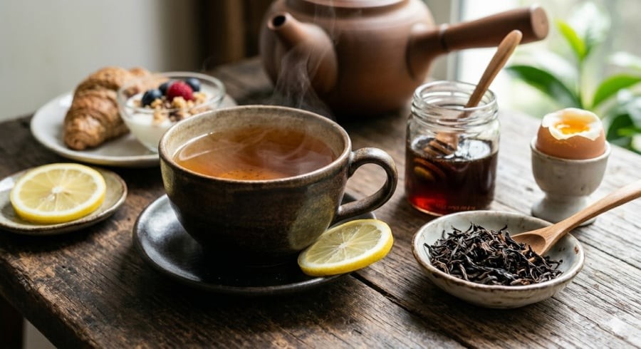 Kết hợp trà đen trong bữa sáng giúp bổ sung chất chống oxy hóa tự nhiên