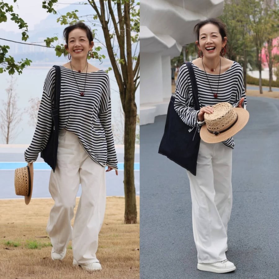 Họa tiết kẻ sọc luôn giữ vị trí ổn định trong thời trang nhờ khả năng tạo hiệu ứng thị giác tích cực. 