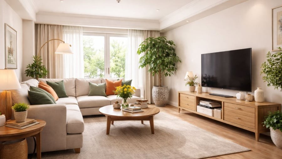 Vị trí này trong phòng khách sẽ giúp mang lại nhiều may mắn tài lộc