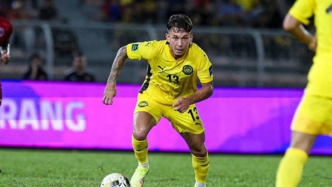 Gabriel Palmero trong màu áo tuyển Malaysia.