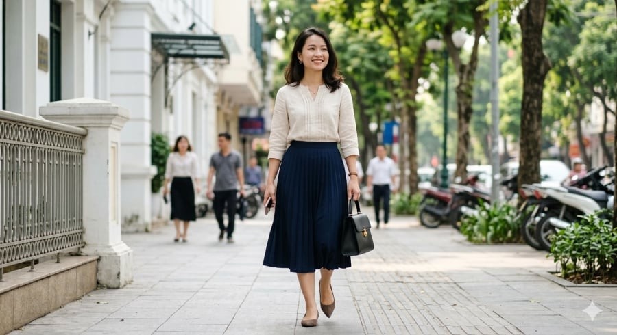 Giày búp bê giúp hoàn thiện phong cách thanh lịch mà vẫn đảm bảo sự thoải mái cả ngày dài.