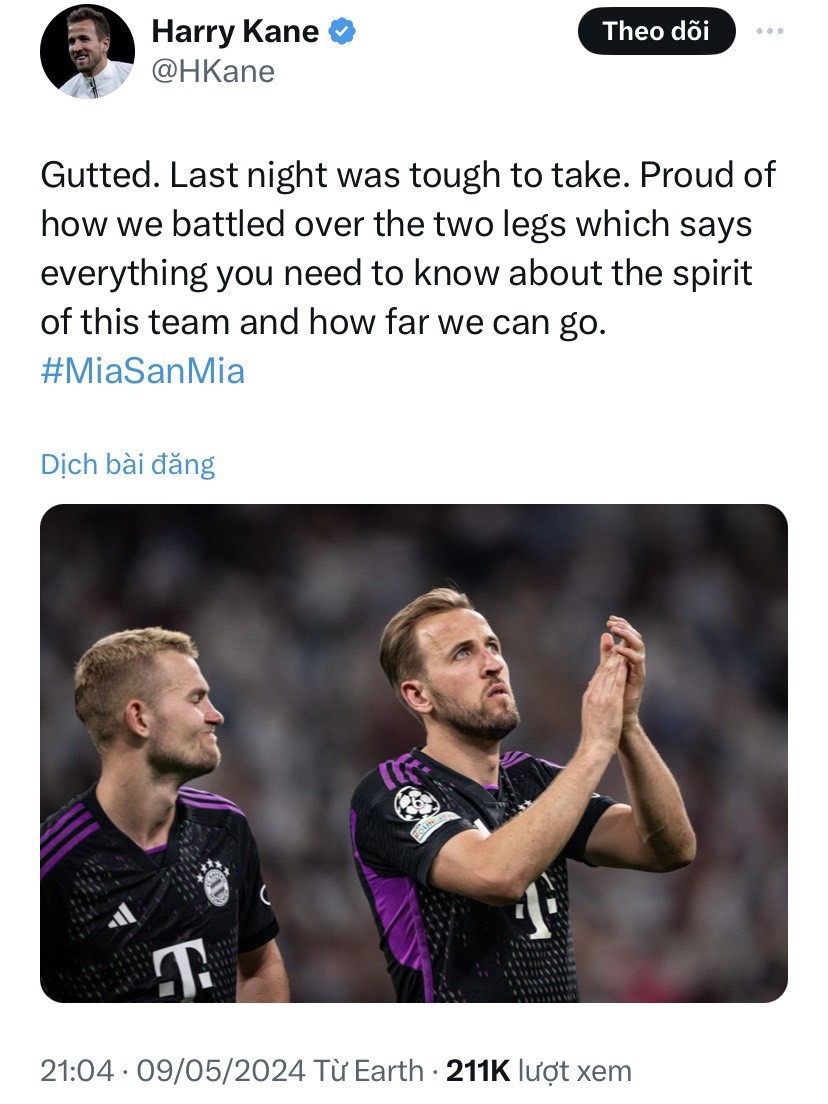 Harry Kane breaks silence after Bayern Munich's crushing defeat to Real Madrid - Bóng Đá