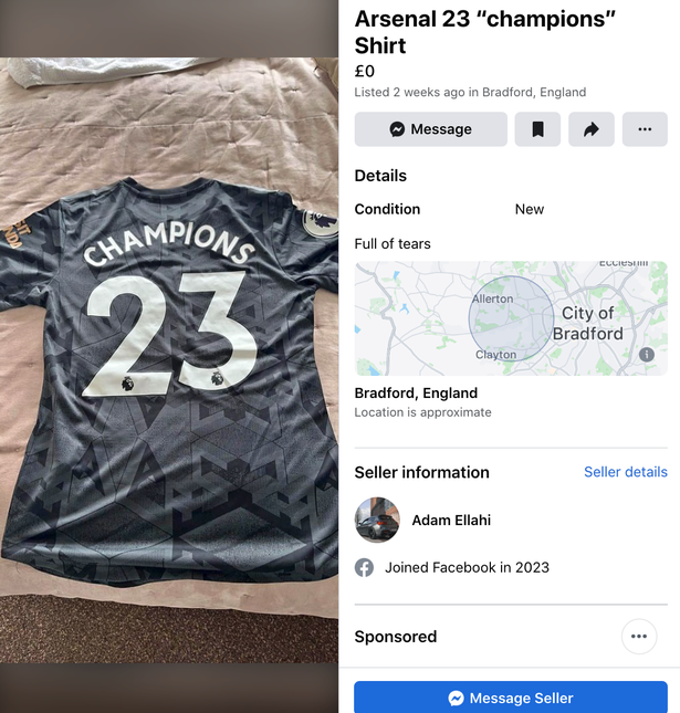 Khôi hài! Fan Arsenal rao bán áo đấu vô địch mùa giải 2022/23 - Bóng Đá