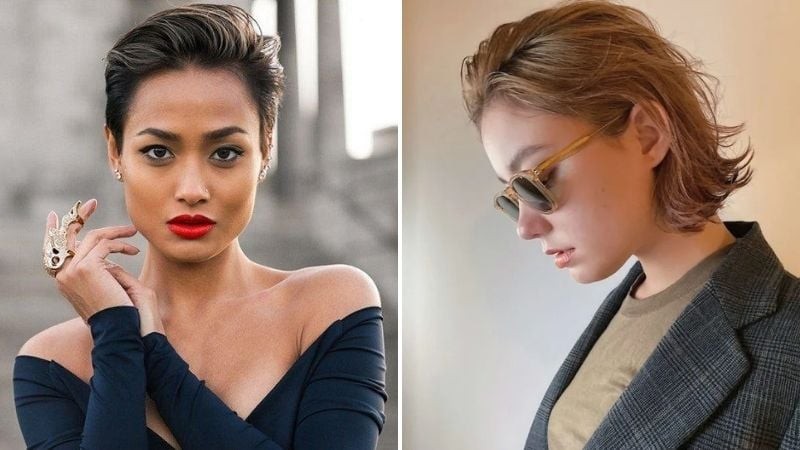 Khác với vẻ mềm mại của kiểu tỉa đuôi, tóc ngắn vuốt ngược lại mang đến cảm giác sắc sảo và hiện đại hơn