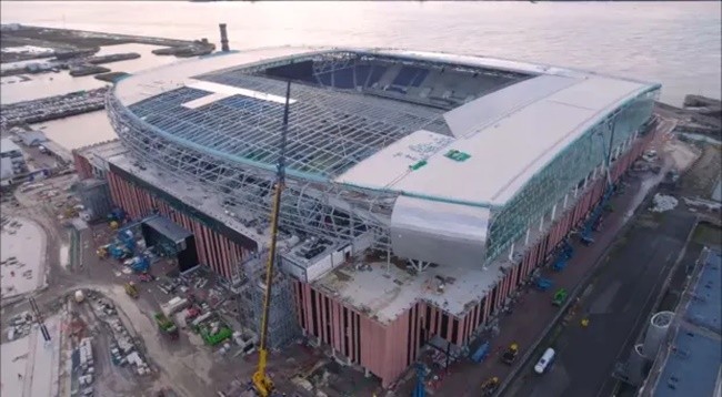 Everton share incredible new video of £500m new stadium progress - Bóng Đá