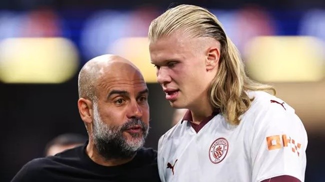 Toàn cảnh khoảnh khắc Pep gây chú ý với Haaland - Bóng Đá