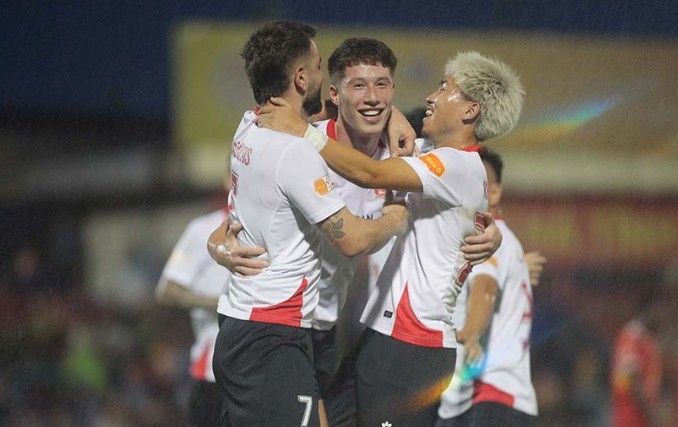 CA TPHCM giành chiến thắng quan trọng trước Hà Tĩnh. Ảnh: CA TPHCM FC.