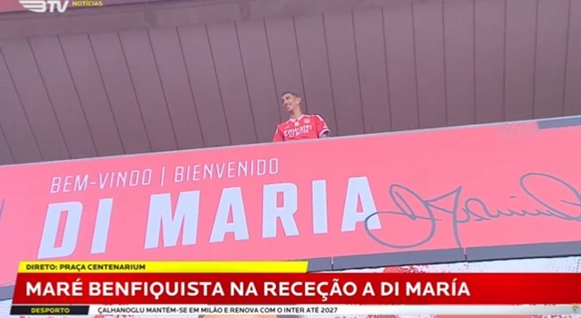 ANGEL DI MARIA received an incredible welcome after re-signing for Benfica  - Bóng Đá