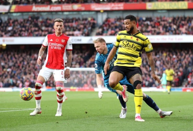 All of Arsenal's hard work almost undone by that wild moment from Ramsdale there!