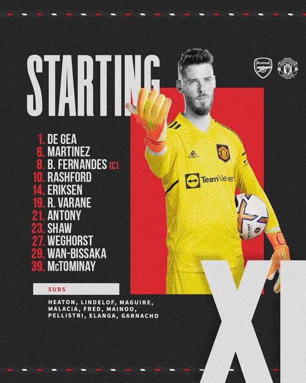 TRỰC TIẾP Arsenal vs Man United: McTominay thay Casemiro - Bóng Đá