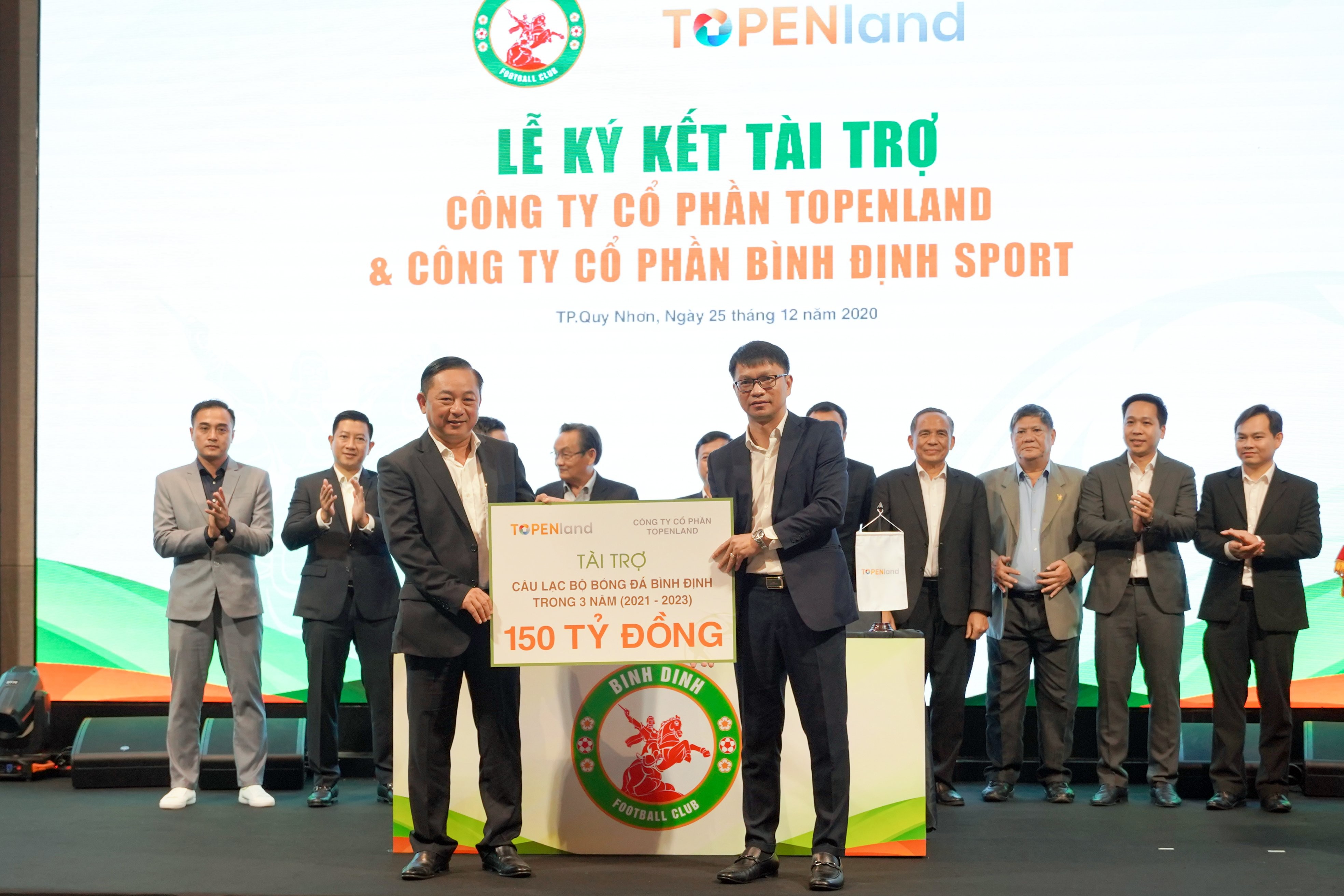 Topenland và Hưng Thịnh Land tài trợ 300 tỷ cho CLB bóng đá Topenland Bình Định trong 3 mùa giải V.League 2021 - 2023 - Bóng Đá