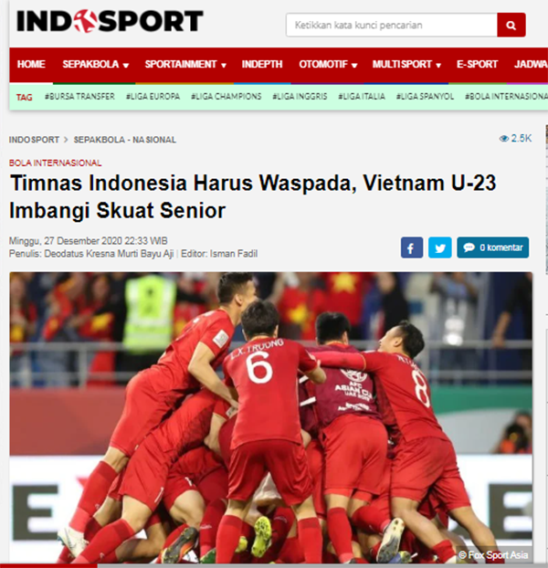 Báo Indonesia cảnh báo đội nhà về sức mạnh của U22 Việt Nam - Bóng Đá