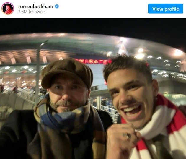 David Beckham trolled by son Romeo and told to 'sleep tight' after Arsenal beat Man Utd - Bóng Đá