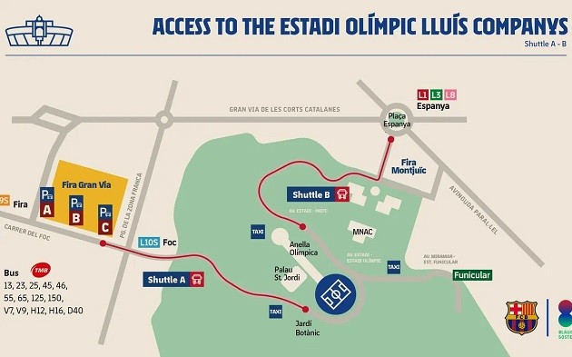 Estadi Olímpic Lluís Companys Barcelona's home this season  - Bóng Đá